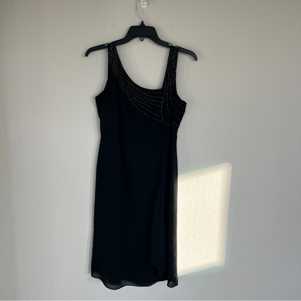 David’s Bridal Black Sequin Y2K Dress Size 8